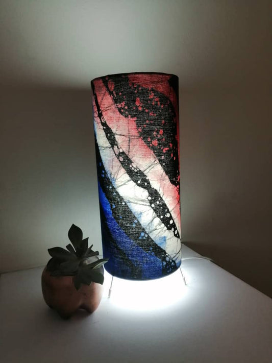 Blue white red table lamp