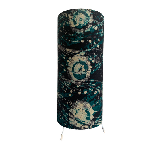 Green cream spiral table lamp