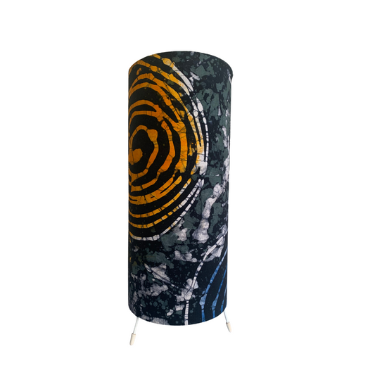 Two tone Orange Blue circles table lamp